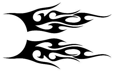 Motorcycle Tank Car Decals A76 set of 2 Tribal Flame Vinyl Decals Truck ...