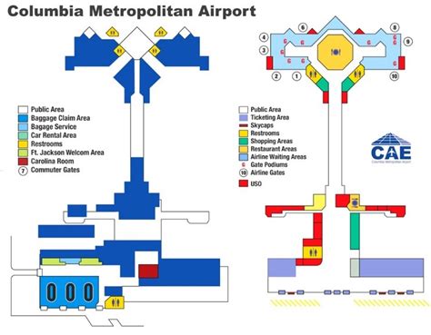 Columbia Metropolitan Airport Map - Ontheworldmap.com