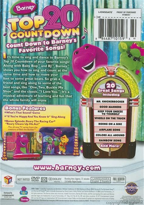 Barney: Top 20 Countdown (DVD) | DVD Empire