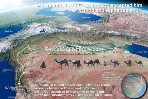 Map Abraham moves to Canaan - Casual English Bible