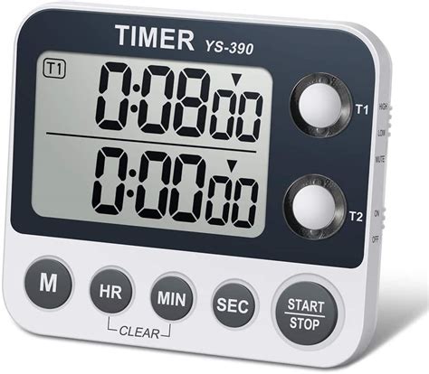 Dual Kitchen Timer with Large Digital Multifunction Display