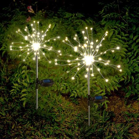 Solar Lights Outdoor Decorative Firework Lights Warm White LED Solar ...