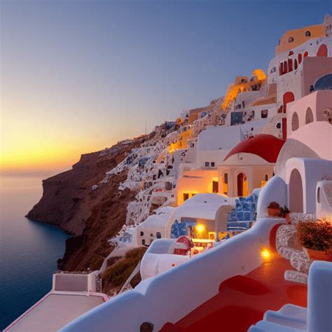 Santorini Caldera Sunset Graphic · Creative Fabrica