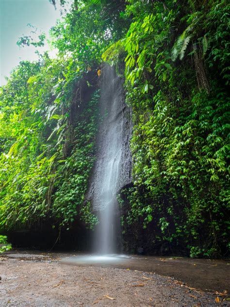 Beautiful Hidden Waterfall Near Ubud on Bali Indonesia Stock Photo ...