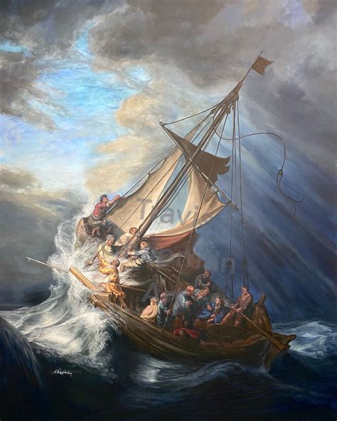 Storm on the Sea of Galilee Rembrandt Reproduction, Jesus and Disciples ...