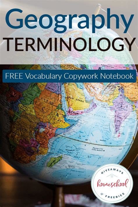 Geography Terms Copywork Notebook - Homeschool Printables for Free