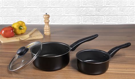 Pan Sets Una Nonstick Saucepan Set 3pc Ind Base 16,18,20cm Pots & Pans ...