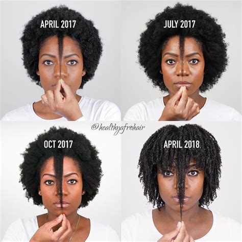 Side by Side Comparison One Year Anniversary | Afro hair growth ...