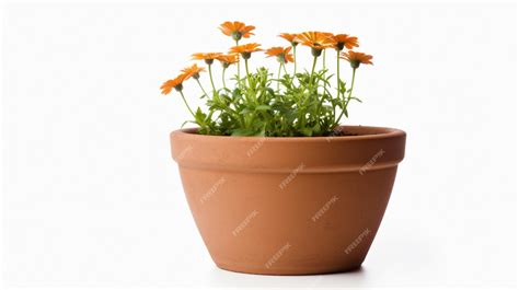 Premium AI Image | Empty flower pot isolated on white background