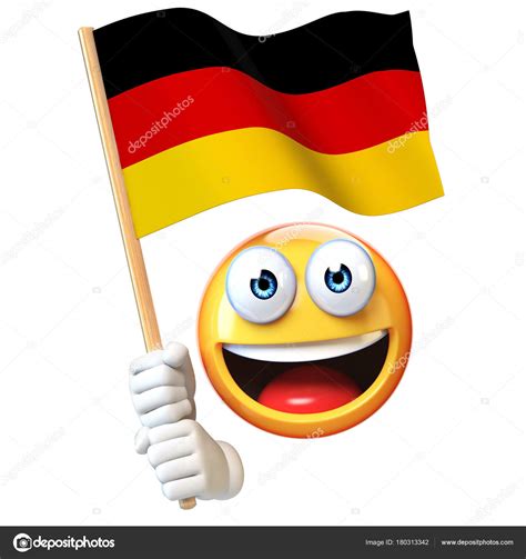 Emoji Holding German Flag Emoticon Waving National Flag Germany ...