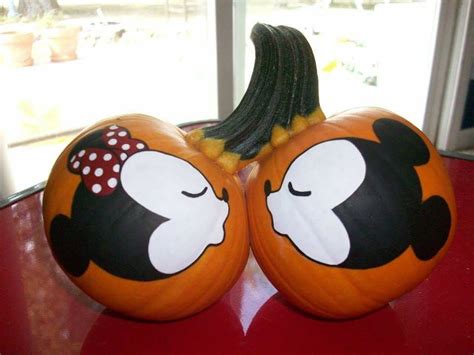 Double Mickey & Minnie mouse Pumpkin painted by Brandi Johner | Painted ...