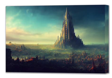 Tower of Babel Digital Art Style Painting Wall Art Canvas Art - Etsy