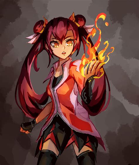 Girl, fire, magic, anime, HD phone wallpaper | Peakpx