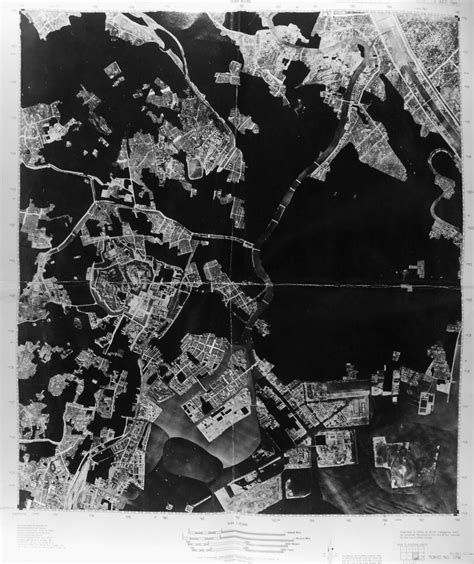 Tokyo No. 7 Mosaic Map showing damage to center of the city after ...