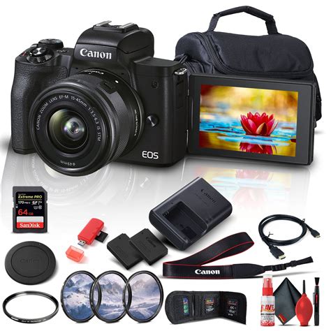 Canon EOS M50 Mark II Mirrorless Digital Camera with 15-45mm Lens ...