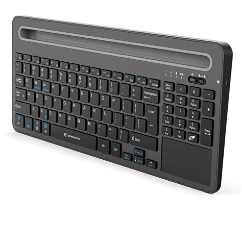 Zoweetek Rechargeable Bluetooth Keyboard with Touchpad and Numeric ...