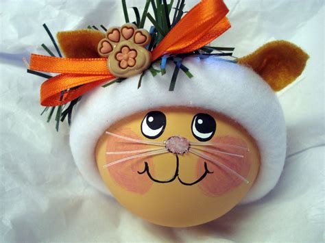 TABBY CAT Ornament Christmas Hand Painted by TownsendCustomGifts ...