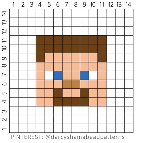 Minecraft Steve Pixel Art Template