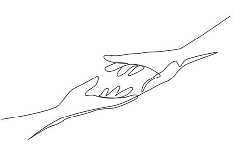 Hands Reaching For Each Other Drawing