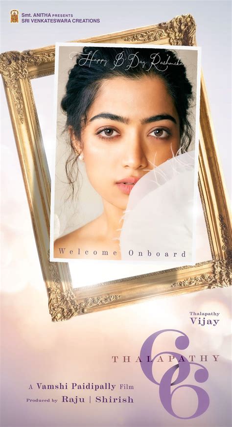 Thalapathy 66: Rashmika on board! Film to begin shooting! Tamil Movie ...