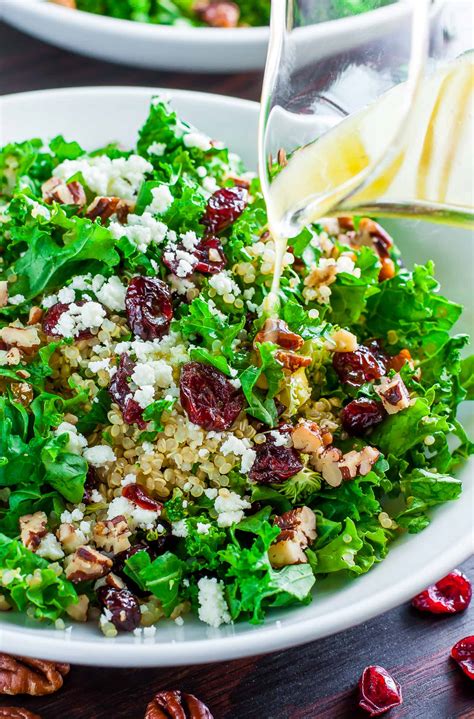 Cranberry Kale Salad with Candied Pecans and Feta