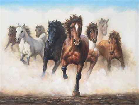 Wild Horses Running Painting at PaintingValley.com | Explore collection ...