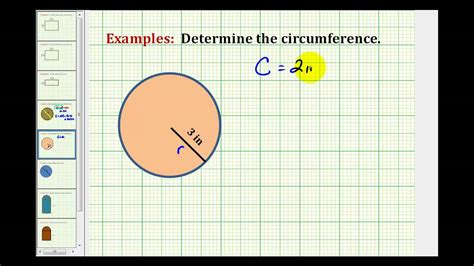 Examples: Determine the Circumference of a Circle - YouTube