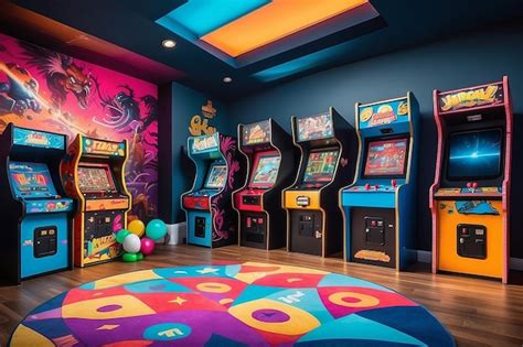 Premium Photo | Retro Arcade Game Wall Mural in a Vibrant Entertainment ...