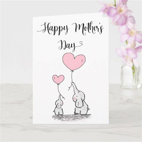 Cute Elephant and Baby Mother's Day Card | Zazzle | Mothers day cards ...