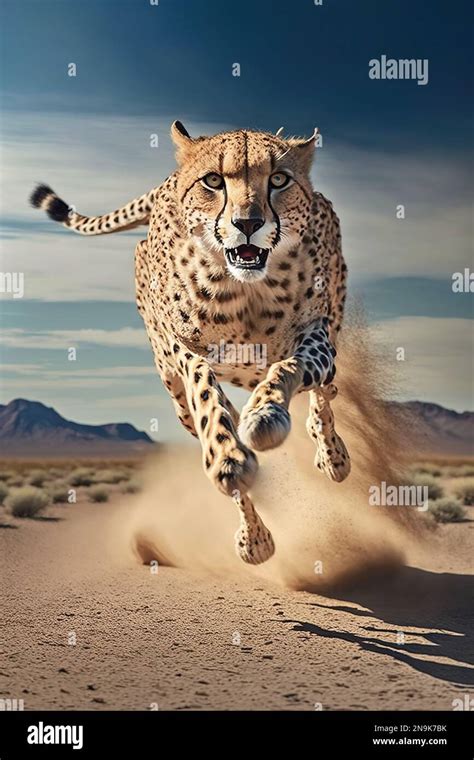 A cheetah jumping over the camera, high speed chase on the grassy ...