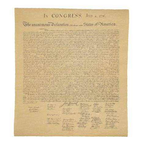 US Declaration of Independence Historical Document on Antiqued ...