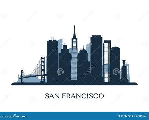 San Francisco Skyline Silhouette Vector Illustration | CartoonDealer ...