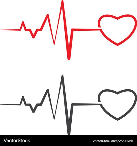 Heart beat line Royalty Free Vector Image - VectorStock