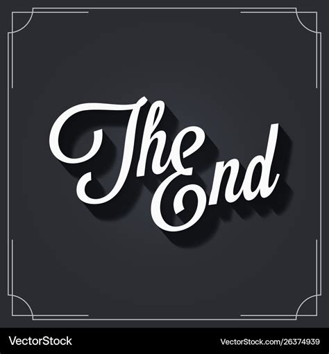 End sign logo design vintage movie ending Vector Image