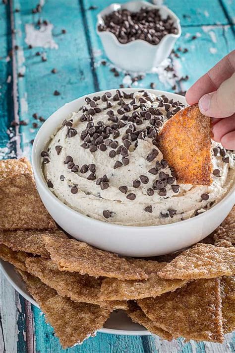 Best Cannoli Dip Ever & Cinnamon Sugar Tortilla Chips - Dishing Delish