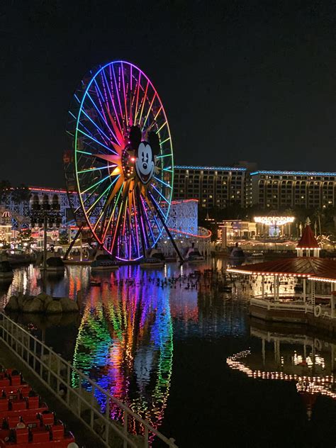 Pixar Pier comes alive at Night : r/Disneyland