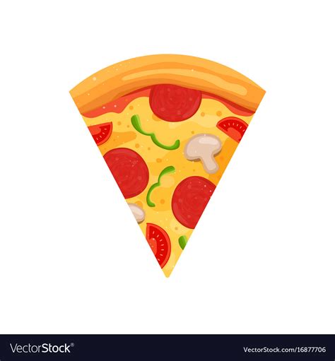 Pizza slice sign cartoon Royalty Free Vector Image