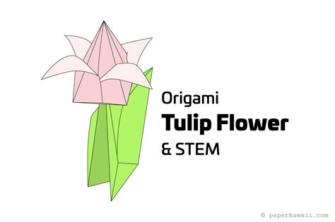 How To Make An Origami Tulip Flower & Stem