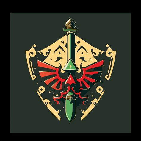 Zelda Master Sword Triforce Master Shield PNG SVG Files Digital Ocarina ...