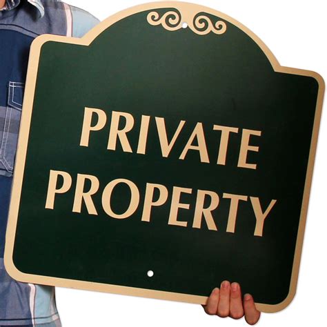 Designer Private Property Sign, SKU: K-6007