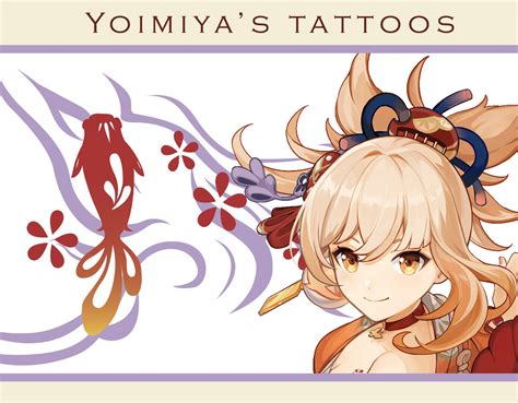 Genshin Impact Yoimiya Tattoo PDF File Cosplay | Etsy