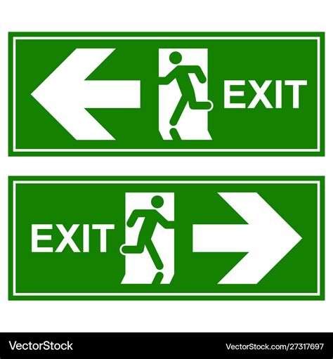 Emergency exit sign man running out fire exit Vector Image