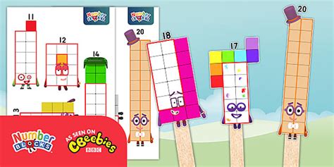 FREE! - 👉 Numberblocks: Stick Puppets 11-20 - Twinkl