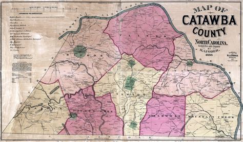 1886 Map of Catawba County North Carolina