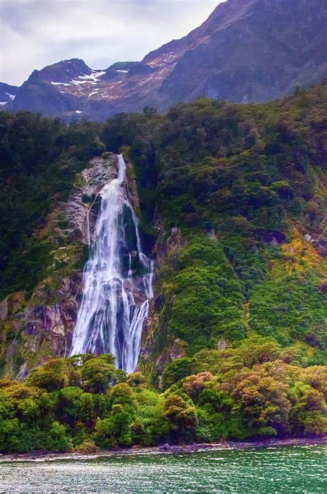 Waterfalls At Milford Sound Photograph by Harry Strharsky