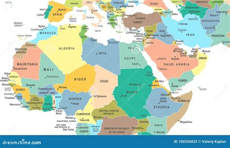 North Africa Map - Vector Illustration Stock Illustration ...