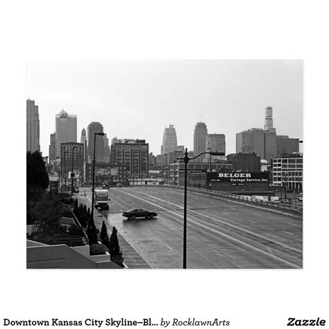 Send your friends a cool Downtown Kansas City Skyline–Black and White ...