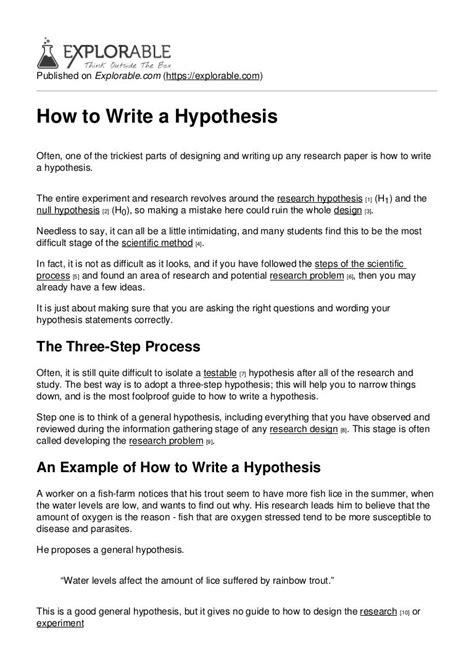 How to write a hypothesis