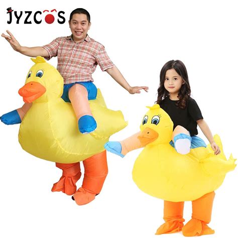 JYZCOS Inflatable Yellow Duck Costume Halloween Costumes for Women Men ...