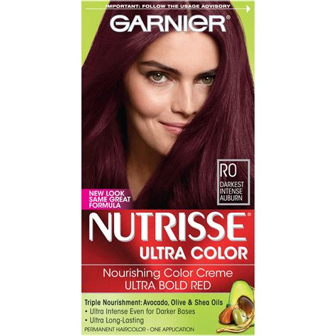 Garnier Nutrisse Ultra Color Nourishing Hair Color Creme, R0 Darkest ...